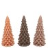 CANDLE FROSTY X-MAS TREE WOODS BROWN MIX 6X12CM ASS NM