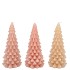 CANDLE FROSTY X-MAS TREE WARM SAND MIX 6X12CM ASS