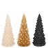 CANDLE FROSTY X-MAS TREE BLACK MIX 6X12CM ASS