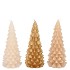 CANDLE FROSTY X-MAS TREE GOLD SAND MIX 6X12CM ASS