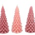 CANDLE FROSTY X-MAS TREE SWEETS PINK MIX 8X16CM ASS