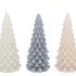 CANDLE FROSTY X-MAS TREE GREY MIX 8X16CM ASS