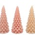 CANDLE FROSTY X-MAS TREE WARM SAND MIX 8X16CM ASS