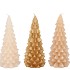 CANDLE FROSTY X-MAS TREE GOLD SAND MIX 8X16CM ASS