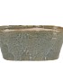 IRON STONE LIGHT BLUE GLAZED OVAL POT 25X13X11CM