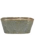 IRON STONE BLUE GLAZED OVAL POT 23X9X10CM NM