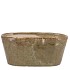 IRON STONE SAND GLAZED OVAL POT 23X9X10CM