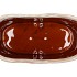 IRON STONE WHITE GLAZED OVAL POT 28X15X13CM