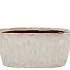 IRON STONE WHITE GLAZED OVAL POT 25X13X11CM