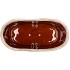IRON STONE WHITE GLAZED OVAL POT 23X9X10CM