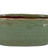 IRON STONE GREEN GLAZED OVAL POT 28X15X13CM NM