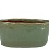 IRON STONE GREEN GLAZED OVAL POT 25X13X11CM NM