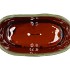IRON STONE GREEN GLAZED OVAL POT 25X13X11CM NM
