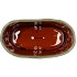 IRON STONE GREEN GLAZED OVAL POT 23X9X10CM NM