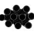 INGA JAHRA BLACK VASE TUBE 20X16X24CM NM