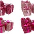 SPARKLE GIFTBOX FUCHSIA LED S/3 15X18/20X23/25X28CM