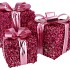 SPARKLE GIFTBOX FUCHSIA LED S/3 15X18/20X23/25X28CM