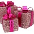 SPARKLE GIFTBOX FUCHSIA LED S/3 15X18/20X23/25X28CM