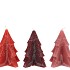 CANDLE FROSTY PINE TREE RED MIX 9X12CM ASS