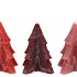 CANDLE FROSTY PINE TREE RED MIX 12X15CM ASS