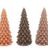 CANDLE FROSTY X-MAS TREE WOODS BROWN MIX 8X16CM ASS
