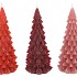 CANDLE FROSTY X-MAS TREE RED MIX 9X20CM ASS