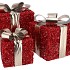 SPARKLE GIFTBOX RED LED S/3 15X18/20X23/25X28CM