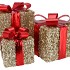 SPARKLE RED GIFTBOX WITH LED SET 3 15/20/25CM