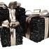 SPARKLE GIFTBOX BLACK LED S/3 15X18/20X23/25X28CM