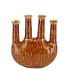 INGA JAHRA BROWN VASE OVAL TUBE ACTIVE GLAZE 23X10X27CM NM