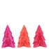 CANDLE FROSTY PINE TREE FUCHSIA MIX 6X8CM ASS