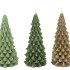 CANDLE FROSTY X-MAS TREE GREEN MIX 8X16CM ASS