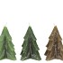 CANDLE FROSTY PINE TREE GREEN MIX 9X12CM ASS