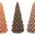 CANDLE FROSTY X-MAS TREE WOODS BROWN MIX 9X20CM ASS