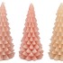 CANDLE FROSTY X-MAS TREE WARM SAND MIX 9X20CM ASS