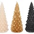 CANDLE FROSTY X-MAS TREE BLACK MIX 9X20CM ASS