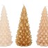 CANDLE FROSTY X-MAS TREE GOLD SAND MIX 9X20CM ASS
