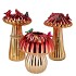 BIRD MUSHROOM VASE METALIC RED ASS 16X16X25CM NM