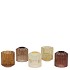 BICOLORE NATURAL BROWN MIX CANDLE H ASS SET OF 2 6X7CM