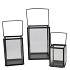 LANTERN BLACK WITH HANDLE SET 3 25,5CM
