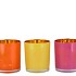 HILLY DUTCH ORANGE MIX T-LIGHT GLASS ASS 9X10CM