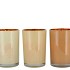 HILLY NATURAL BROWN MIX T-LIGHT GLASS ASS 10X13CM