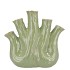 AGLIO PISTACHE VASE OVAL 25X11X24CM