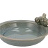 IRON STONE BIRD BOWL GLAZED LIGHT BLUE 28X5CM