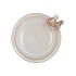IRON STONE BIRD BOWL GLAZED WHITE 23X5CM