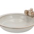 IRON STONE BIRD BOWL GLAZED WHITE 28X5CM