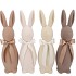 EASTER FLOCK NATURAL BROWN BUNNY BOW ASS 14X14X42CM