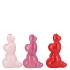 LOVE SWEET PINK MIX VASE 3 HEARTS ASS 10X6X15CM
