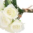 SILK ROSES BOUQUET 7X WHITE 26X20X30CM