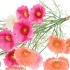 SILK POPPY BOUQUET PASTEL 60CM